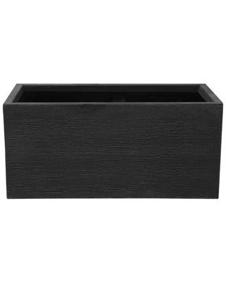 Wyld And Coco Tall Black Fibre Clay Planter 80 X 37 X 38 Cm - Indoor Outdoor Rectangular Room Divider - image 1
