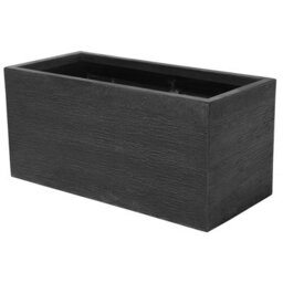 Wyld And Coco Tall Black Fibre Clay Planter 80 X 37 X 38 Cm - Indoor Outdoor Rectangular Room Divider - thumbnail 3