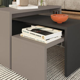 Decortie Kanta Modern Coffee Table 65Cm Multipurpose Mocha Grey, Anthracite Grey Living Room H 39Cm - thumbnail 4