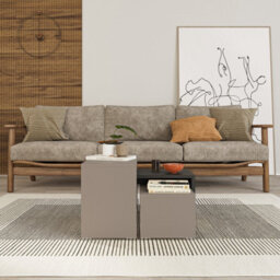 Decortie Kanta Modern Coffee Table 65Cm Multipurpose Mocha Grey, Anthracite Grey Living Room H 39Cm - thumbnail 6