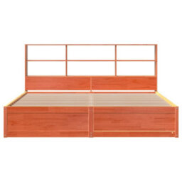Berkfield Bed Frame Without Mattress Wax Brown 180X200 Cm Super King Solid Wood Pine - thumbnail 4