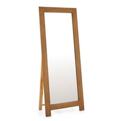 Zelah Oak 165Cm Full Length Mirror With Wooden Frame And Stand - By Roseland Furniture - image 1