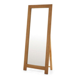 Zelah Oak 165Cm Full Length Mirror With Wooden Frame And Stand - By Roseland Furniture - thumbnail 4