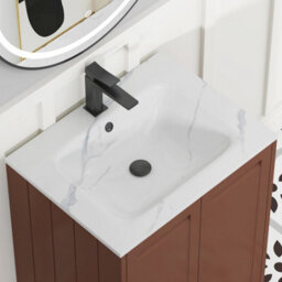 Royal Bathrooms Elmore 700mm Traditional Floor Standing 2 Door Bathroom Vanity Unit With Sintered Stone Basin Sink Terracotta Clay - thumbnail 9