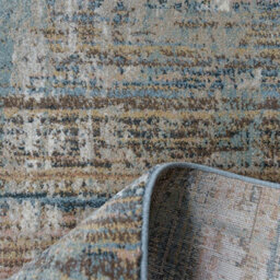 Loomed Beige Blue Living Area Rug With Distressed Finish 120X170Cm - thumbnail 4