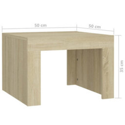 Berkfield Coffee Table Sonoma Oak 50X50X35 Cm Engineered Wood - thumbnail 7