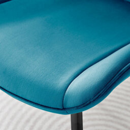 Furniturebox Set Of 2 Dining Chairs - Pesaro Modern Dining Chairs - Blue Velvet Black Leg Dining Chairs - Kitchen Dining Room Chairs - thumbnail 7