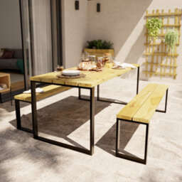 Cerland Blakea Wooden Garden Dining Set 6 Seat - thumbnail 1
