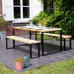 Cerland Blakea Wooden Garden Dining Set 6 Seat - thumbnail 4