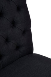 Orsina Black Linen Dining Chair With Wooden Legs,metallic Silver Studded Dining Seat,comfortable Chair,accent Chair - thumbnail 6