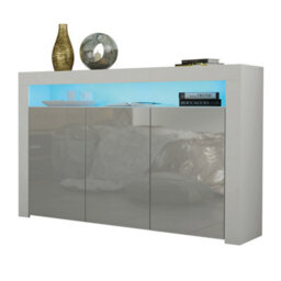 Aether Sideboard 155Cm White & Grey With High Gloss Doors And Led Lighting - Creative Furniture - thumbnail 3