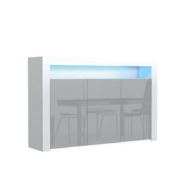 Aether Sideboard 155Cm White & Grey With High Gloss Doors And Led Lighting - Creative Furniture - thumbnail 5
