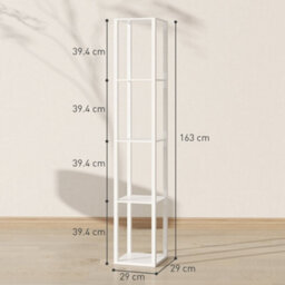 Homcom Floor Lamp For Living Room, Standing Lamp With Foot Switch, White - thumbnail 3
