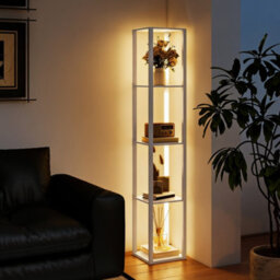 Homcom Floor Lamp For Living Room, Standing Lamp With Foot Switch, White - thumbnail 8