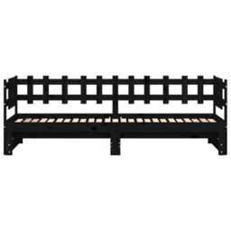 Berkfield Pull-Out Day Bed Black 2X(80X200) Cm Solid Wood Pine - thumbnail 6