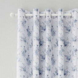 "Catherine Lansfield Lucie Floral Frill Blue 66X90"" Curtain Pair Fully Lined Ready Made" - thumbnail 3