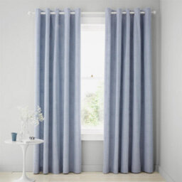 "Catherine Lansfield Lucie Floral Frill Blue 66X90"" Curtain Pair Fully Lined Ready Made" - thumbnail 2