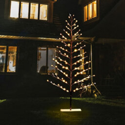 Shatchi Pre-Lit Twig Tree Warm Led Lights Metal Frame Christmas Decoration Festive Indoor Flat Birch Xmas Home Décor - thumbnail 2