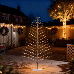 Shatchi Pre-Lit Twig Tree Warm Led Lights Metal Frame Christmas Decoration Festive Indoor Flat Birch Xmas Home Décor - thumbnail 7
