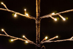 Shatchi Pre-Lit Twig Tree Warm Led Lights Metal Frame Christmas Decoration Festive Indoor Flat Birch Xmas Home Décor - thumbnail 4