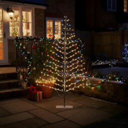 Shatchi Pre-Lit Twig Tree Warm Led Lights Metal Frame Christmas Decoration Festive Indoor Flat Birch Xmas Home Décor - thumbnail 8