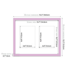 14X11 Inch 2 Opening Photo Collage Frame, Display Two 7X5 Inch Photos, Multi Aperture Family Picture Frame, Lilac - thumbnail 4