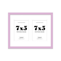 14X11 Inch 2 Opening Photo Collage Frame, Display Two 7X5 Inch Photos, Multi Aperture Family Picture Frame, Lilac - thumbnail 2