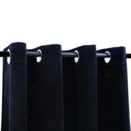 Berkfield Blackout Curtain With Metal Rings Velvet Black 290X245 Cm - thumbnail 4