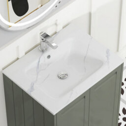 Royal Bathrooms Elmore 700mm Traditional Floor Standing 2 Door Bathroom Vanity Unit With Sintered Stone Basin Sink - Matt Green - thumbnail 9