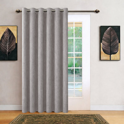 Bedlooms Mocha Linen Curtain 100% Blackout Thermal Insulated Eyelet Single Curtain Panel 66 X 84 Inches With Tie Back - image 1