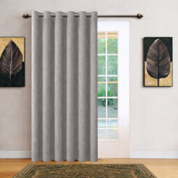 Bedlooms Mocha Linen Curtain 100% Blackout Thermal Insulated Eyelet Single Curtain Panel 66 X 84 Inches With Tie Back - thumbnail 1