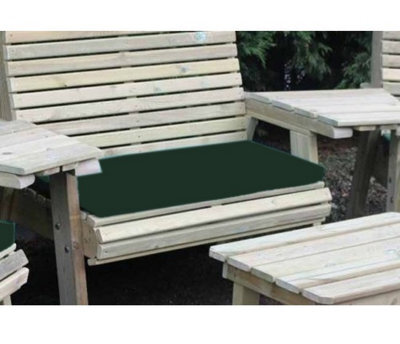 Buttercup Farm Waterproof Seat Pads - Triple - Green Cushion - Outdoor Cushion For Garden Furniture