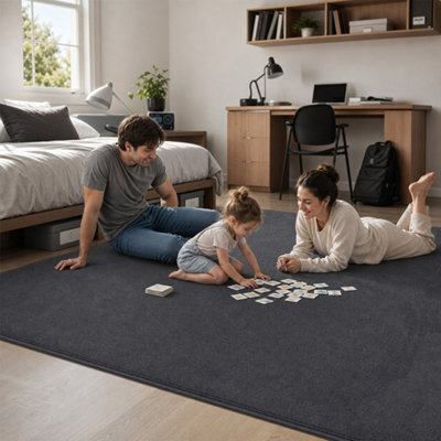Marlow Rugs Living Room Fluffy Rebound Foam Carpet Non Slip Washable,grey - image 1