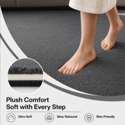 Marlow Rugs Living Room Fluffy Rebound Foam Carpet Non Slip Washable,grey - thumbnail 5