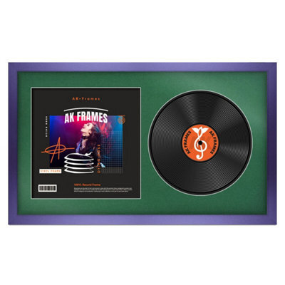 "30X17"" Purple Modern Vinyl Record Frame With Emerald Mount For 12 Inch Lp Album Cover & Disc - Ak Frames" - image 1