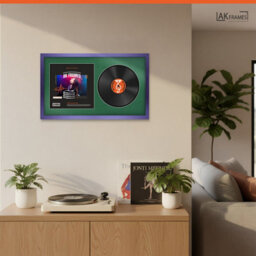 "30X17"" Purple Modern Vinyl Record Frame With Emerald Mount For 12 Inch Lp Album Cover & Disc - Ak Frames" - thumbnail 5