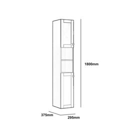 Ashford Matt Dusty Pink Double Wall-Mounted Bathroom Cabinet (H)180Cm (W)30Cm - thumbnail 4