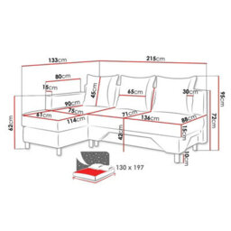 Tom M Corner Sofa Bed With Sleeping Function Chipboard Frame Hr Foam Bonell Springs Storage Light Blue And Blue Left - thumbnail 5