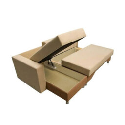 Tom M Corner Sofa Bed With Sleeping Function Chipboard Frame Hr Foam Bonell Springs Storage Light Blue And Blue Left - thumbnail 3