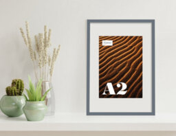 A2 Grey Picture Frame With Mount For A3 (29.7 X 42Cm - 11.7 X 16.5In) Poster, Photo, Artwork, Or Print. - thumbnail 4