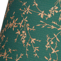 Happy Homewares Modern Forest Green Cotton Fabric 10 Shade With Copper Foil Floral Decoration - thumbnail 3