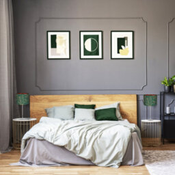 Happy Homewares Modern Forest Green Cotton Fabric 10 Shade With Copper Foil Floral Decoration - thumbnail 5
