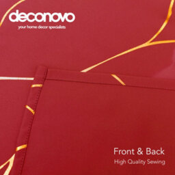 Deconovo Christmas Decorations Blackout Curtains, Thermal Insulated Gold Wave Foil Printed Curtains, W52 X L72 Inch, Red, 1 Pair - thumbnail 7