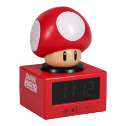 Super Mario Super Mushroom Icon Alarm Clock With Night Light, Officially Licensed Nintendo, Paladone - thumbnail 3