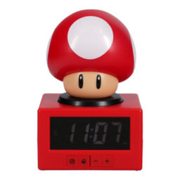 Super Mario Super Mushroom Icon Alarm Clock With Night Light, Officially Licensed Nintendo, Paladone - thumbnail 4
