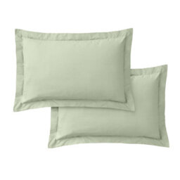 Bianca Fine Linens 200 Thread Count Cotton Percale Oxford 50X75Cm + Border Pack Of 2 Pillow Cases With Envelope Closure Sage Green - thumbnail 5