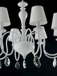 Luminosa Lighting Luminosa Arthur 8 Light Chandeliers With Shades White, Fabric Lampshade 88X60Cm - thumbnail 3