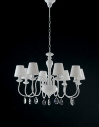 Luminosa Lighting Luminosa Arthur 8 Light Chandeliers With Shades White, Fabric Lampshade 88X60Cm - thumbnail 2