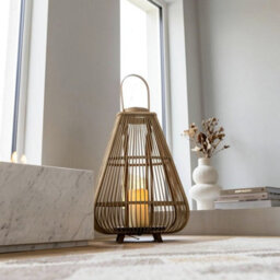 Garden Greatness Extra Large Natural Bamboo Led Lantern - thumbnail 2