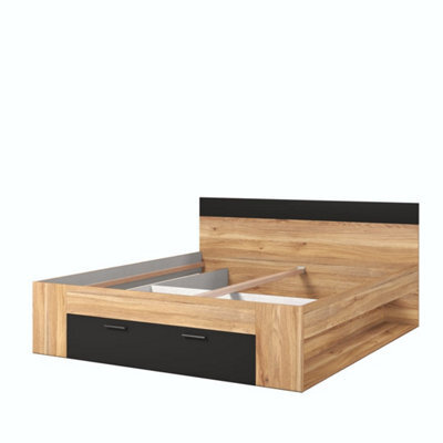 Arte Luxurious Beta Divan Bed 180Cm In Oak Mauvella - Expansive Eu Super King With Storage - image 1